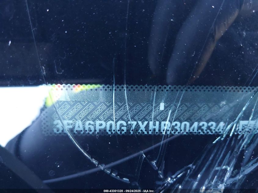 2017 Ford Fusion S VIN: 3FA6P0G7XHR304334 Lot: 43301328