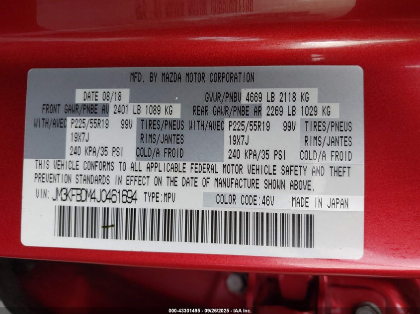 2018 MAZDA CX-5 GRAND TOURING - JM3KFBDM4J0461694