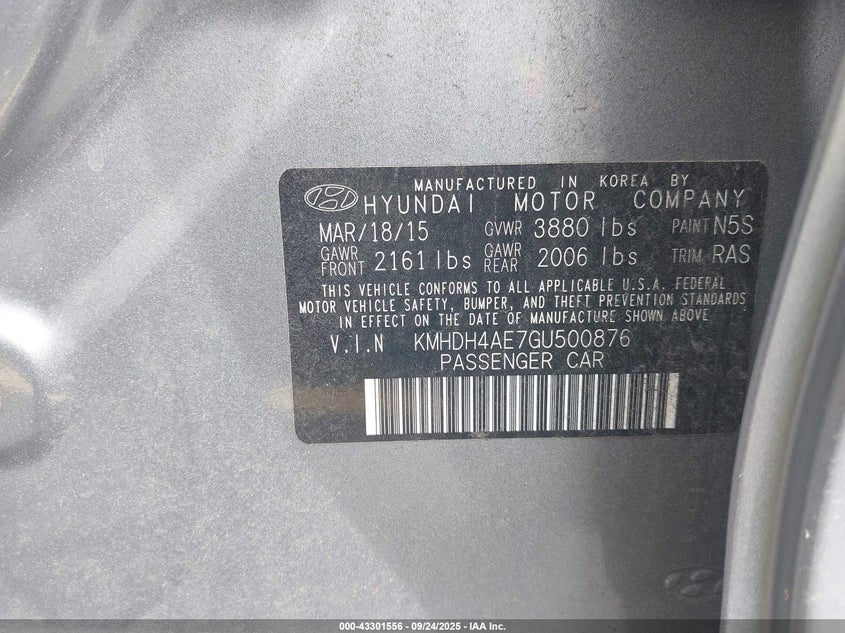 2016 HYUNDAI ELANTRA SE - KMHDH4AE7GU500876