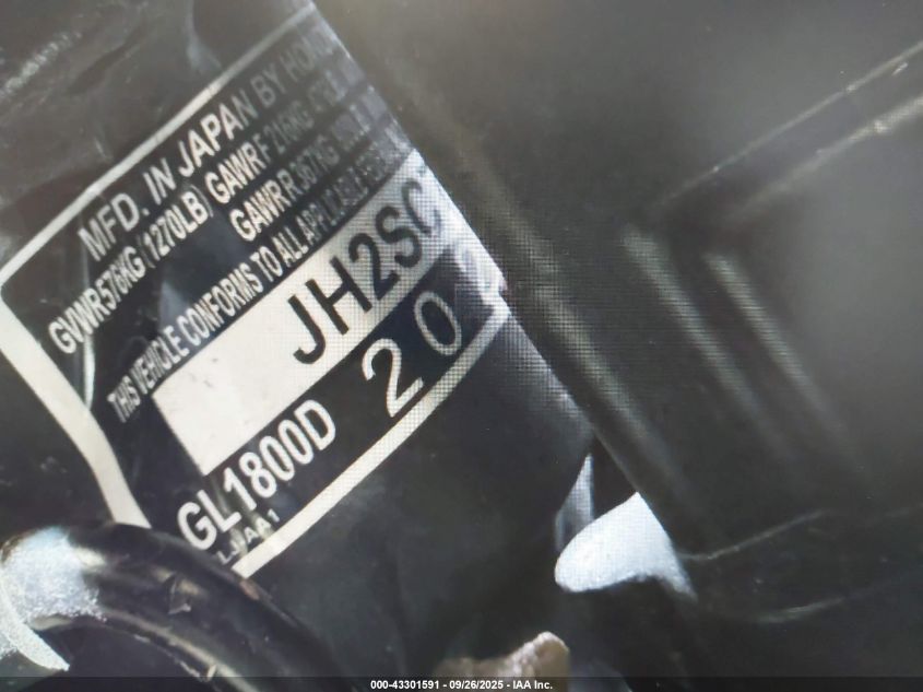 2024 Honda Gl1800 D VIN: JH2SC7951RK601207 Lot: 43301591