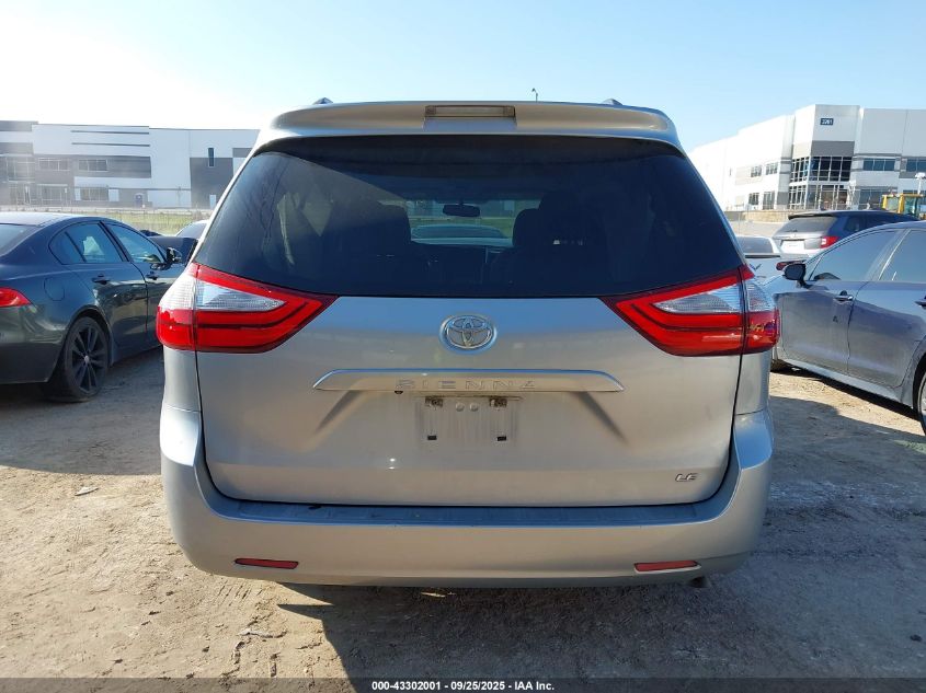 2015 Toyota Sienna Le 8 Passenger VIN: 5TDKK3DC9FS557911 Lot: 43302001