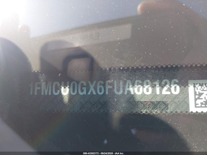 2015 Ford Escape Se VIN: 1FMCU0GX6FUA68126 Lot: 43302173