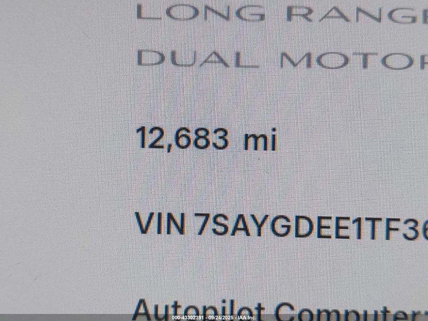 2026 Tesla Model Y Long Range Dual Motor All-Wheel Drive/Long Range Launch Series VIN: 7SAYGDEE1TF368836 Lot: 43302391