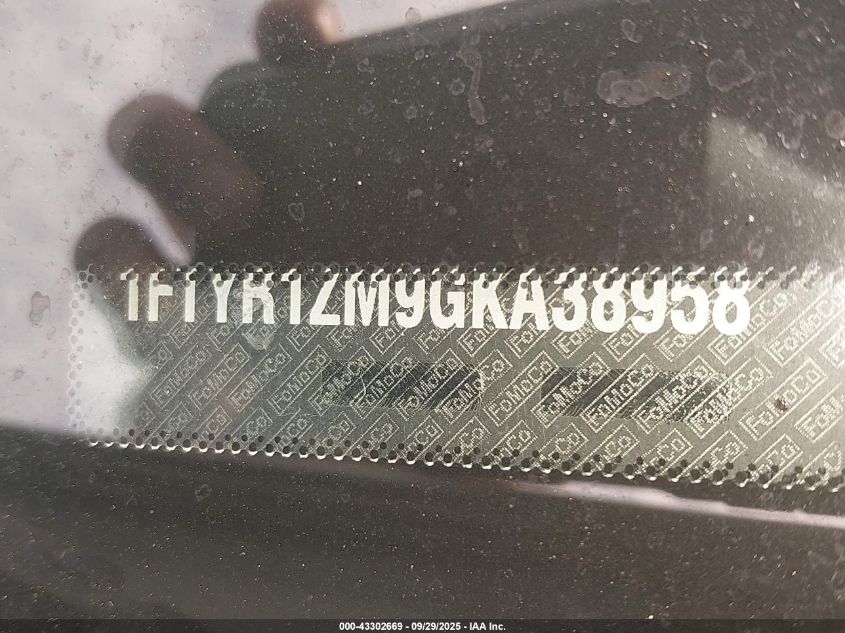 2016 Ford Transit-250 VIN: 1FTYR1ZM9GKA38958 Lot: 43302669