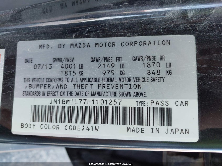 2014 MAZDA MAZDA3 I TOURING - JM1BM1L77E1101257