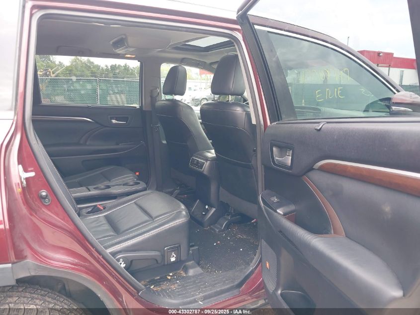 2015 Toyota Highlander Limited V6 VIN: 5TDDKRFH1FS118920 Lot: 43302787