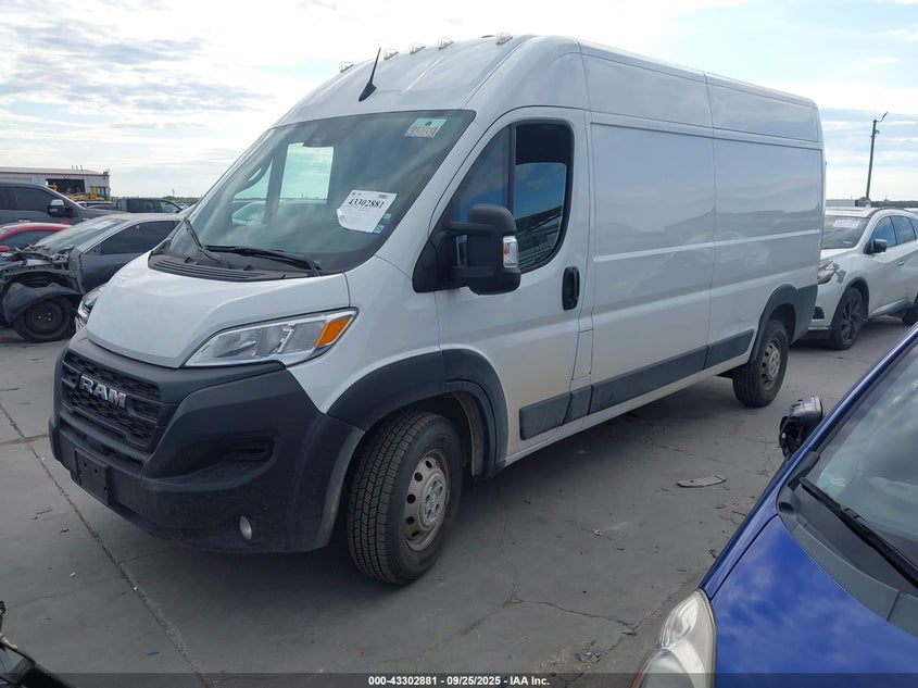 Vin: 3c6lrvdg9re136971, lot: 43797500, ram promaster 2500 tradesman high roof 159 wb w/pass seat 20242