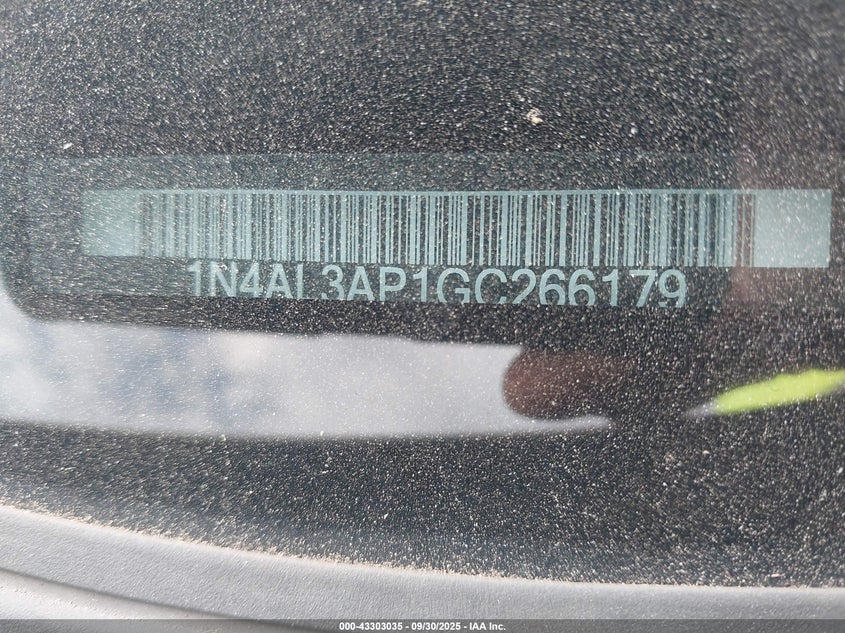 2016 Nissan Altima 2.5 Sl VIN: 1N4AL3AP1GC266179 Lot: 43303035