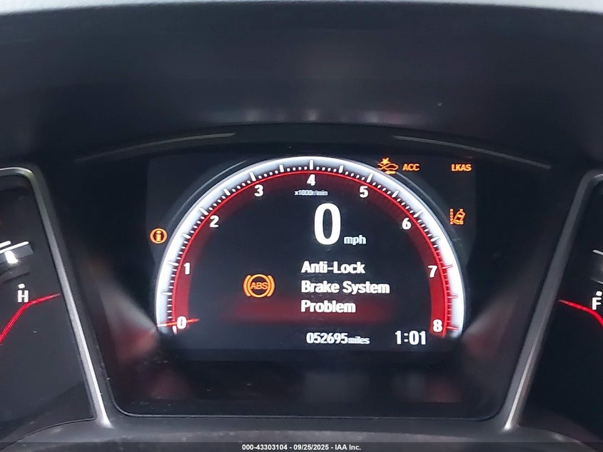 2019 Honda Civic 2.0 Sport White Lot 111043303104 Vin 2HGFC2F88KH581273