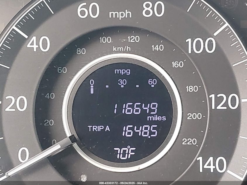 2013 Honda Cr-V Lx VIN: 5J6RM3H34DL038020 Lot: 43303172