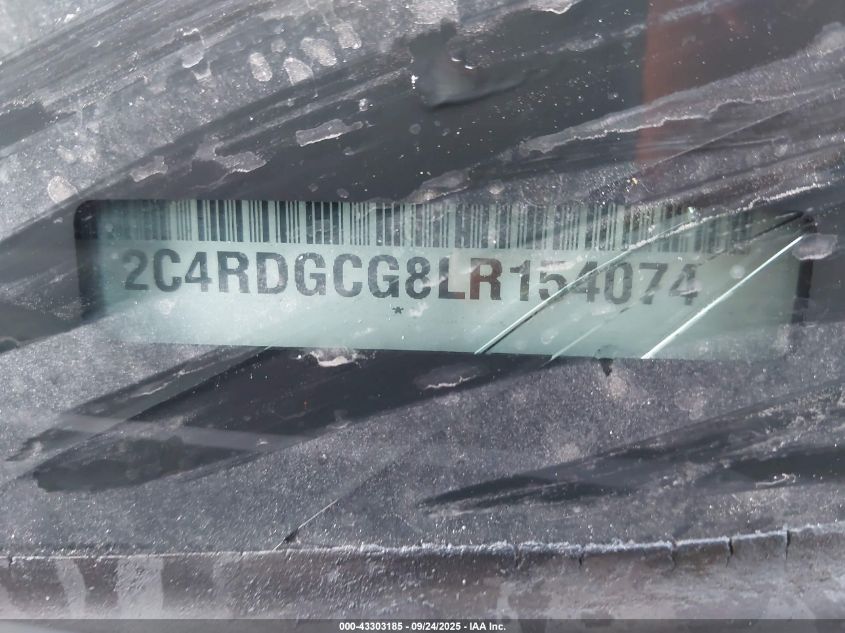 2020 Dodge Grand Caravan Sxt VIN: 2C4RDGCG8LR154074 Lot: 43303185