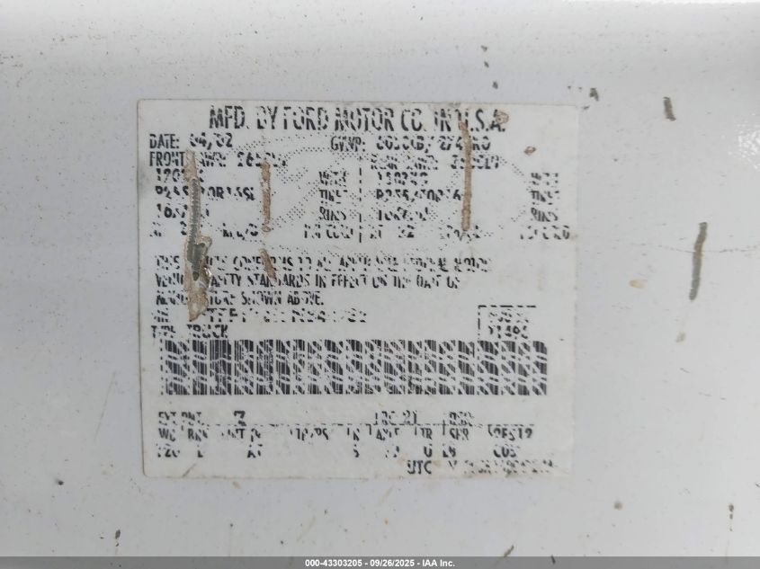 2002 Ford F-150 Xl/Xlt VIN: 1FTRF17212NB44732 Lot: 43303205