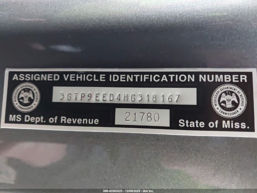 2021 GMC Sierra 1500 4Wd Short Box At4 VIN: 3GTP9EED4MG318167 Lot: 43303323