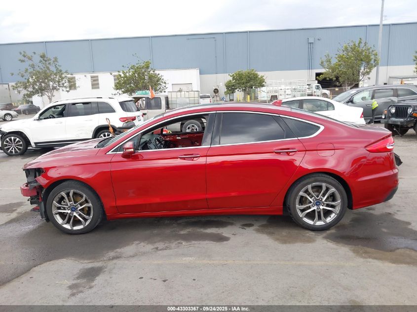 2019 Ford Fusion Sel VIN: 3FA6P0CD0KR257222 Lot: 43303367