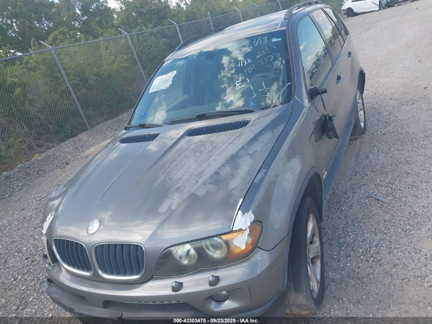2005 BMW X5 3.0I VIN: 5UXFA13565LY03856 Lot: 43303478