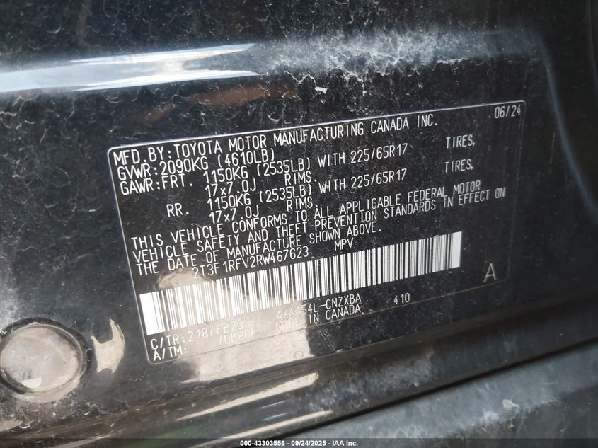 2024 TOYOTA RAV4 LE - 2T3F1RFV2RW467623