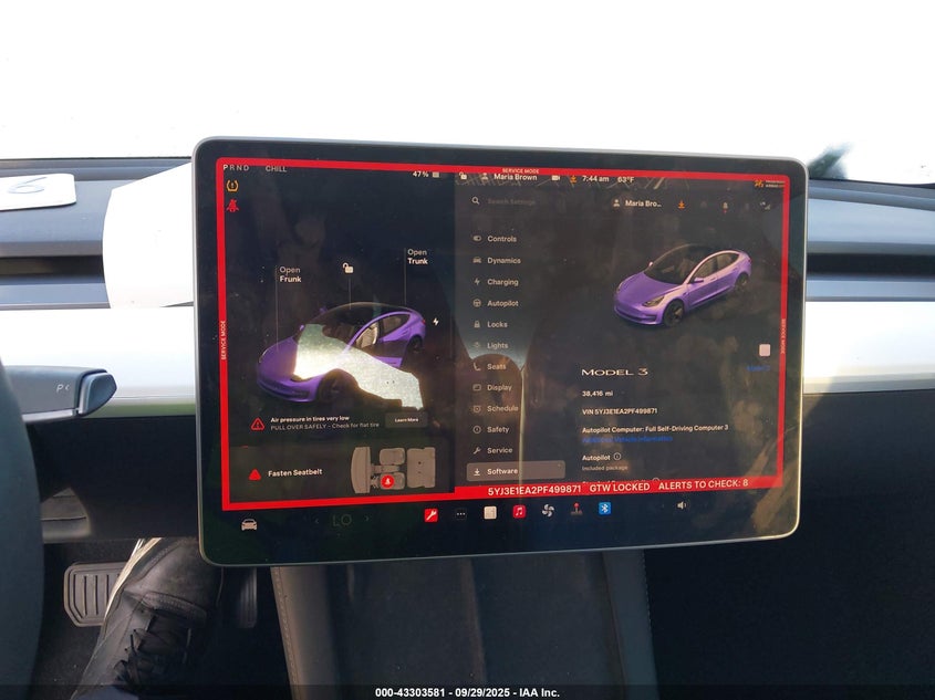 2023 Tesla Model 3 Rear-Wheel Drive VIN: 5YJ3E1EA2PF499871 Lot: 43303581