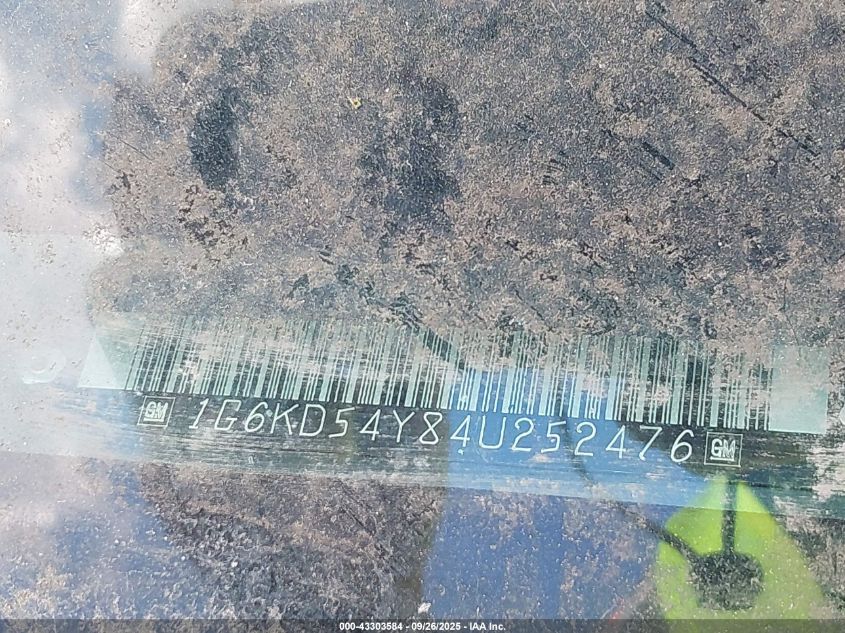 2004 Cadillac Deville Standard VIN: 1G6KD54Y84U252476 Lot: 43303584