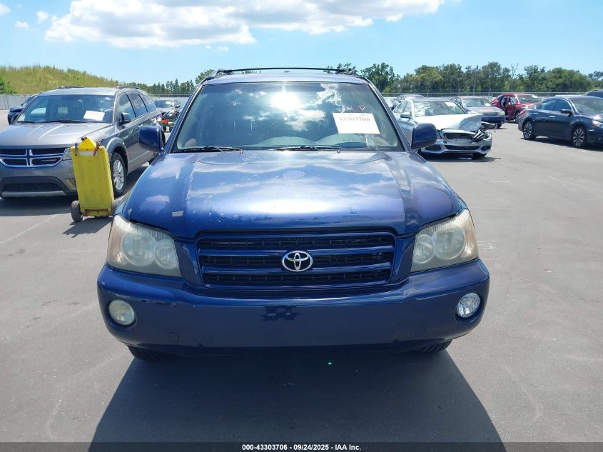2003 Toyota Highlander Limited V6 VIN: JTEGF21A530101423 Lot: 43303706