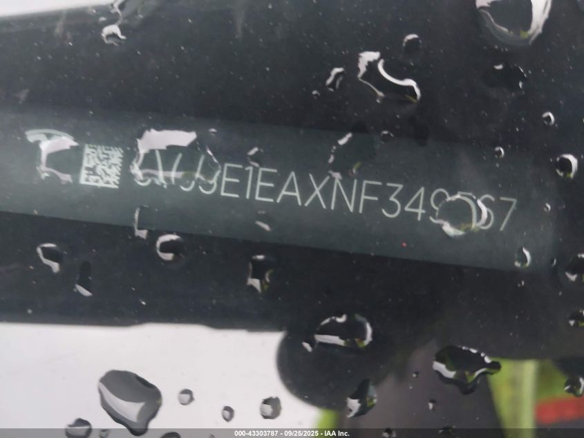 2022 Tesla Model 3 Rear-Wheel Drive VIN: 5YJ3E1EAXNF349567 Lot: 43303787