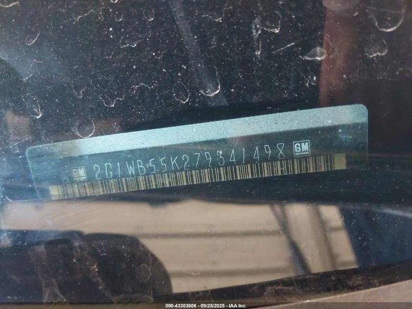 2007 Chevrolet Impala Ls VIN: 2G1WB55K279341498 Lot: 43303806