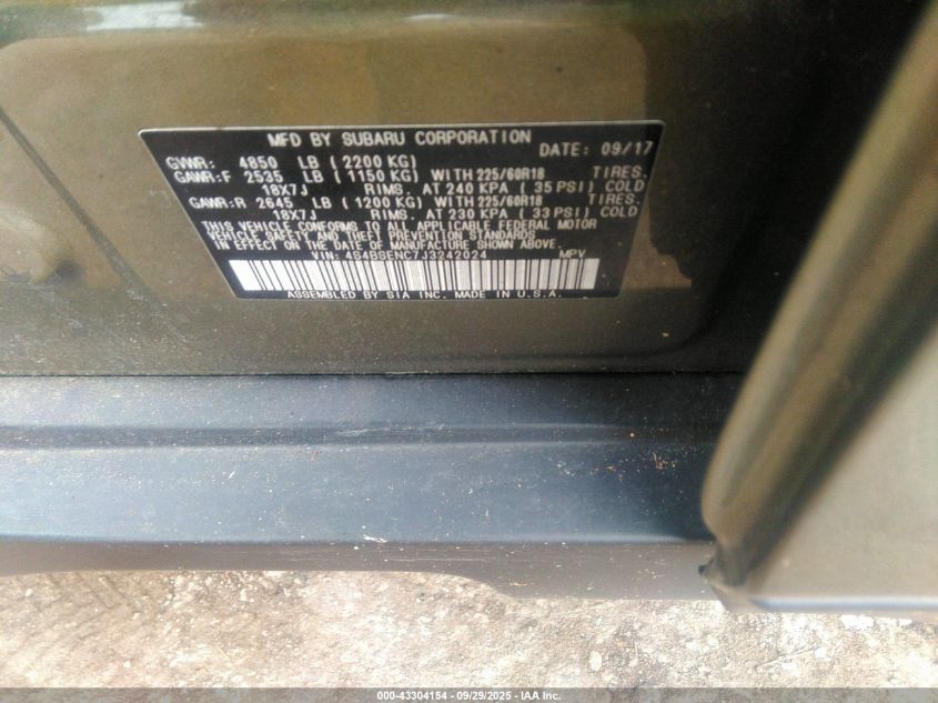 2018 Subaru Outback 3.6R Limited VIN: 4S4BSENC7J3242024 Lot: 43304154