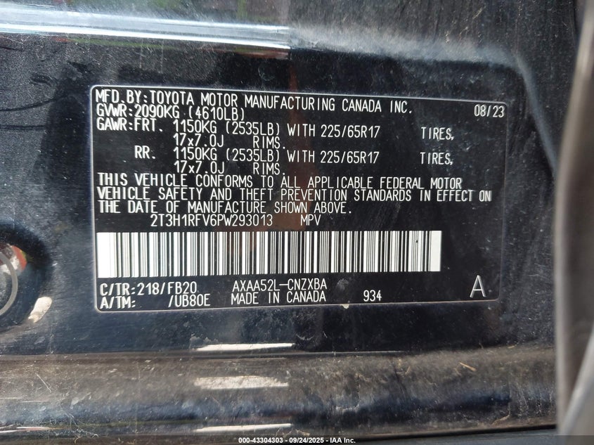 2023 TOYOTA RAV4 LE - 2T3H1RFV6PW293013