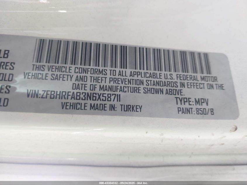 2022 RAM PROMASTER CITY CARGO VAN - ZFBHRFAB3N6X58711