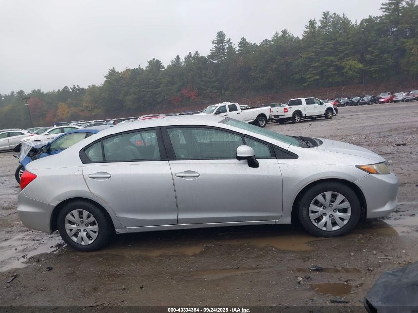 2012 Honda Civic Lx VIN: 2HGFB2F5XCH563268 Lot: 43304364