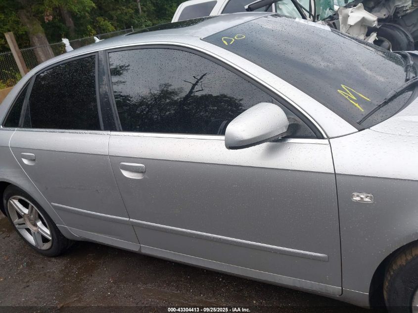 2007 Audi A4 2.0T VIN: WAUDF78E87A063518 Lot: 43304413