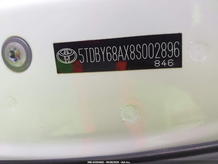 2008 Toyota Sequoia Limited 5.7L V8 VIN: 5TDBY68AX8S002896 Lot: 43304492