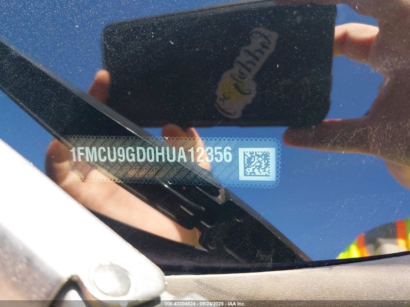 2017 Ford Escape Se VIN: 1FMCU9GD0HUA12356 Lot: 43304524