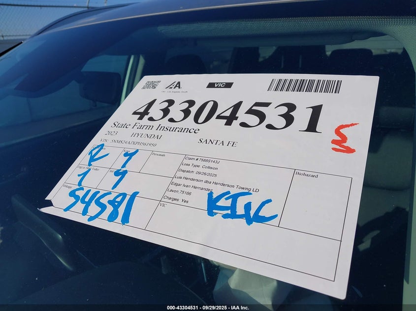 2023 HYUNDAI SANTA FE SEL - 5NMS24AJXPH561950