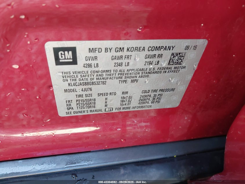 2016 BUICK ENCORE - KL4CJASB8GB532782