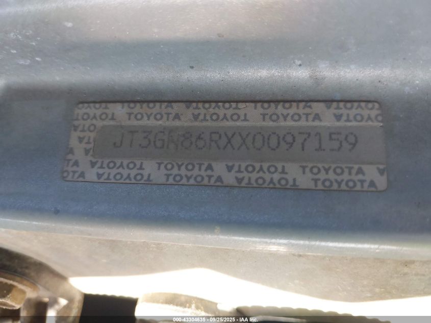 1999 Toyota 4Runner Sr5 V6 VIN: JT3GN86RXX0097159 Lot: 43304635