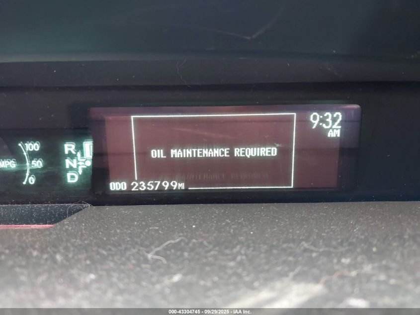 2011 Toyota Prius Four VIN: JTDKN3DU9B5314714 Lot: 43304745