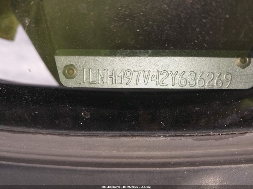 2002 Lincoln Continental VIN: 1LNHM97V42Y636269 Lot: 43304810