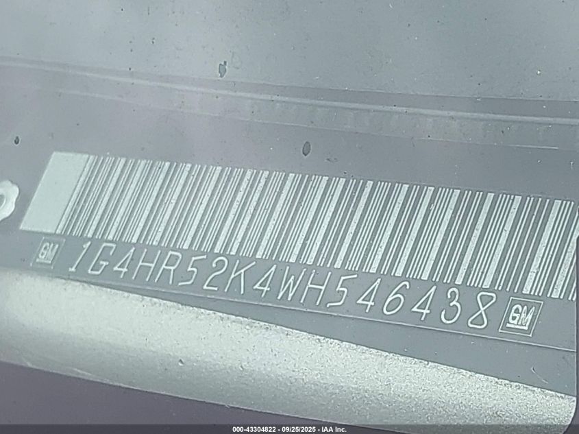 1998 Buick Lesabre Limited Cmi VIN: 1G4HR52K4WH546438 Lot: 43304822