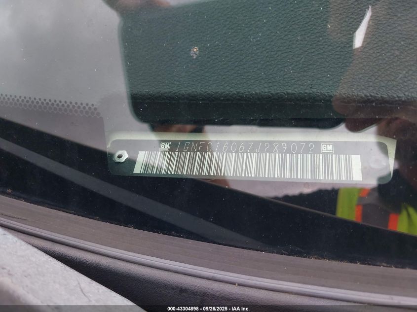 2007 Chevrolet Suburban 1500 Ls VIN: 1GNFC16067J289072 Lot: 43304898