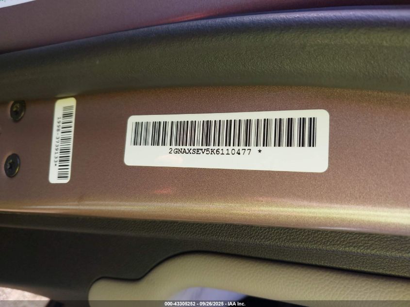 2019 Chevrolet Equinox Ls VIN: 2GNAXSEV5K6110477 Lot: 43305252