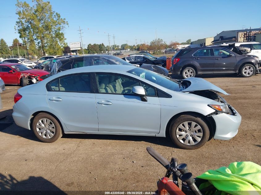 2012 Honda Civic Lx VIN: 19XFB2F50CE000935 Lot: 43305340