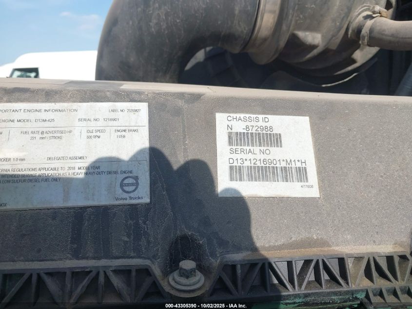 2019 Volvo Vnl VIN: 4V4NC9EH3KN872988 Lot: 43305390