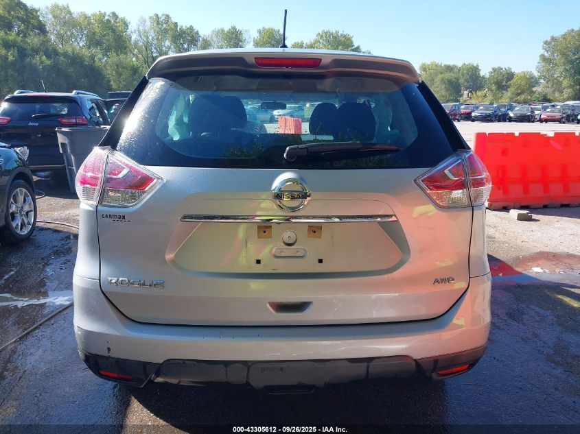 2015 Nissan Rogue S/Sl/Sv VIN: KNMAT2MVXFP510823 Lot: 43305612