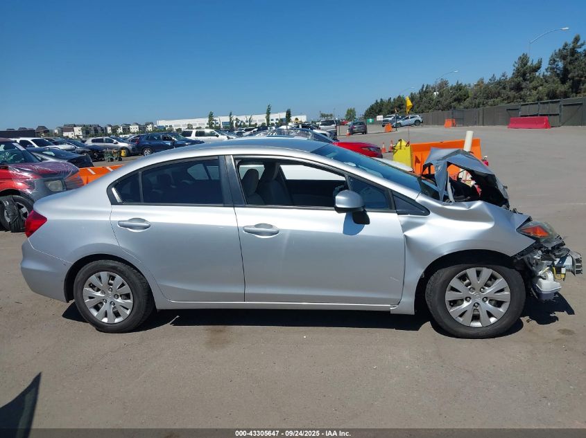 2012 Honda Civic Lx VIN: 2HGFB2F52CH556086 Lot: 43305647