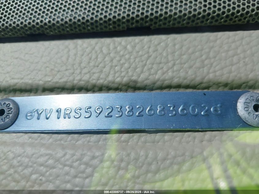 2008 Volvo S60 2.5T VIN: YV1RS592382683602 Lot: 43305737