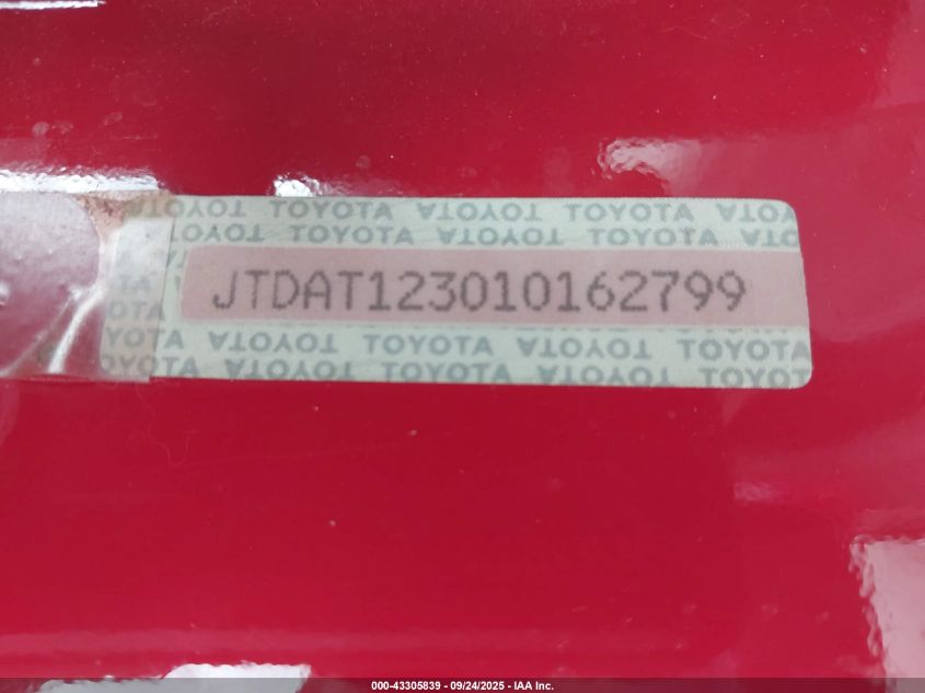 2001 Toyota Echo VIN: JTDAT123010162799 Lot: 43305839