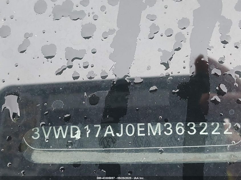 2014 Volkswagen Jetta 1.8T Se VIN: 3VWD17AJ0EM363222 Lot: 43305897