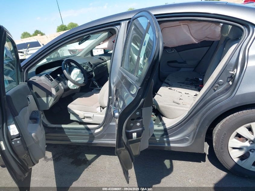 2012 Honda Civic Lx VIN: 2HGFB2F59CH610418 Lot: 43306081