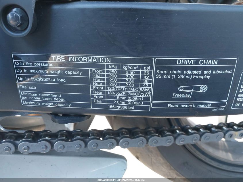 2025 Honda Cbr600 Rr VIN: JH2PC40H3SK200422 Lot: 43306311