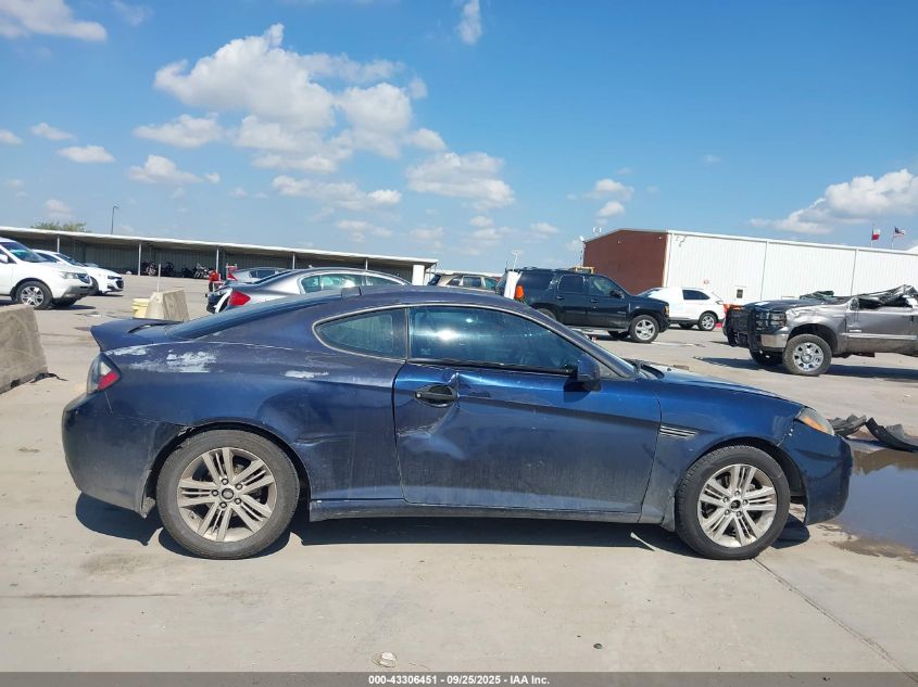 2008 Hyundai Tiburon Gs VIN: KMHHM66D18U278393 Lot: 43306451